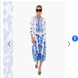 Ro's garden clorinda long kurta kaftan blue white maxi
